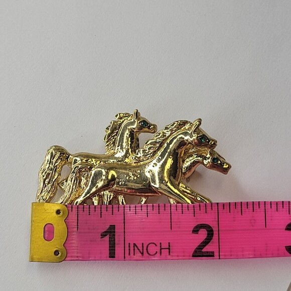 Gold Galloping Horse Brooch Gifts for Equesterian Horses Brooch Pin - Picture 4 of 7